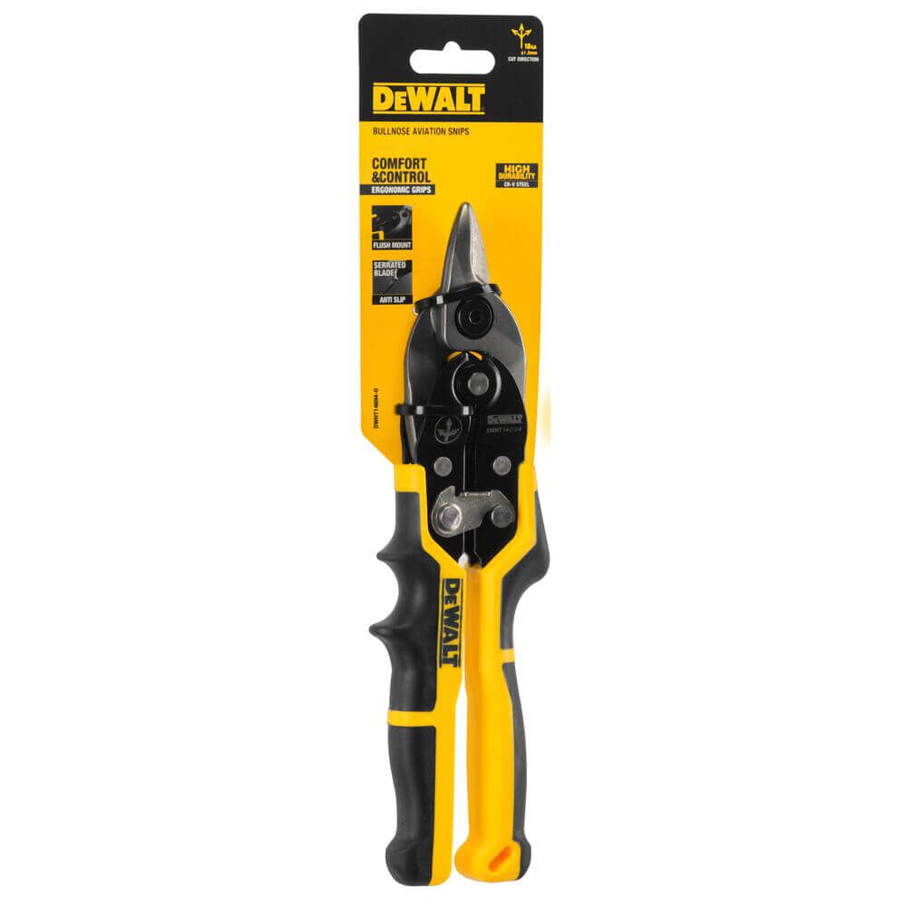 Ножиці по металу ERGO Aviation 235 мм, прямі з короткими губками DeWALT DWHT14694-0