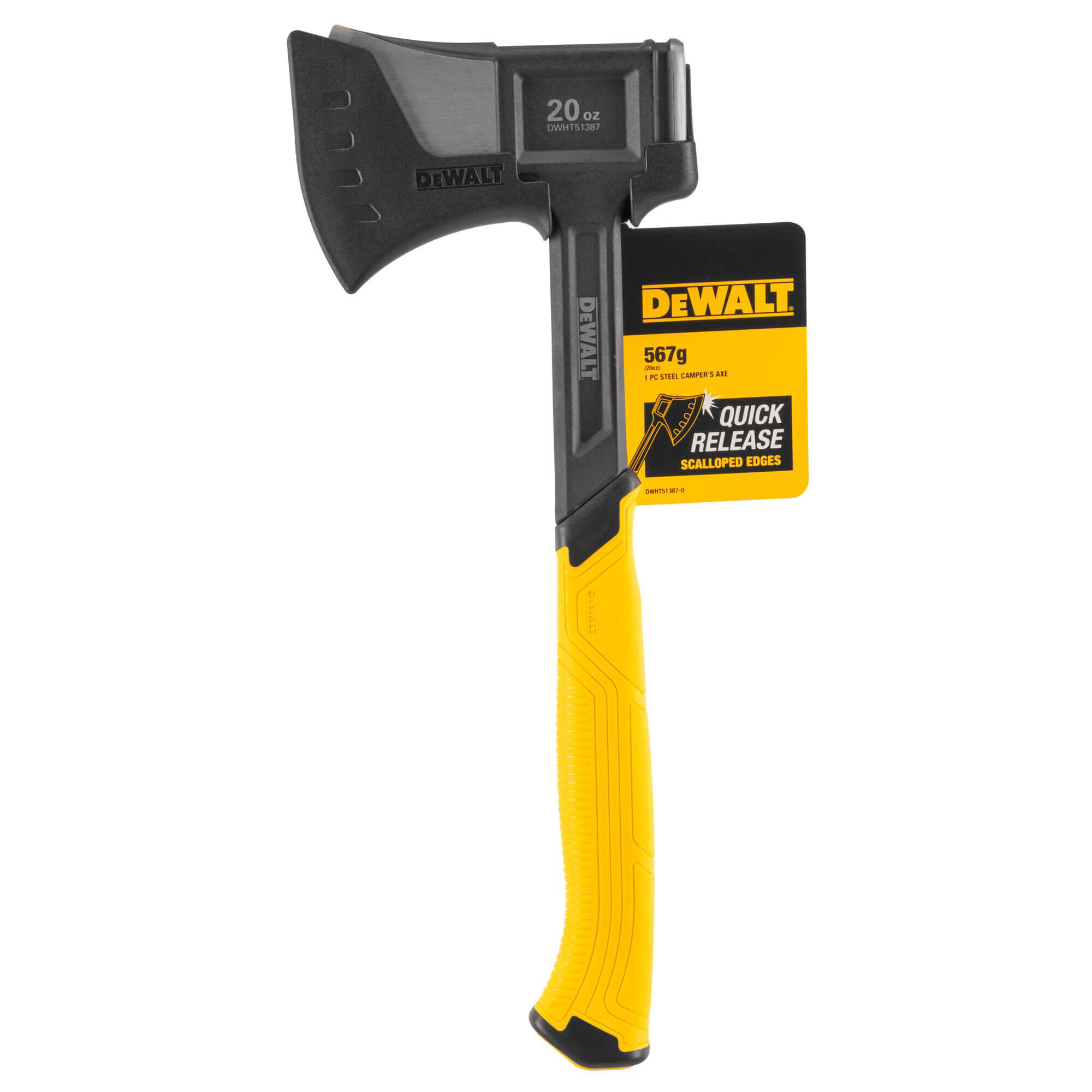 Сокира туристична суцільнометалева 990 грам з чохлом DeWALT DWHT51387-0