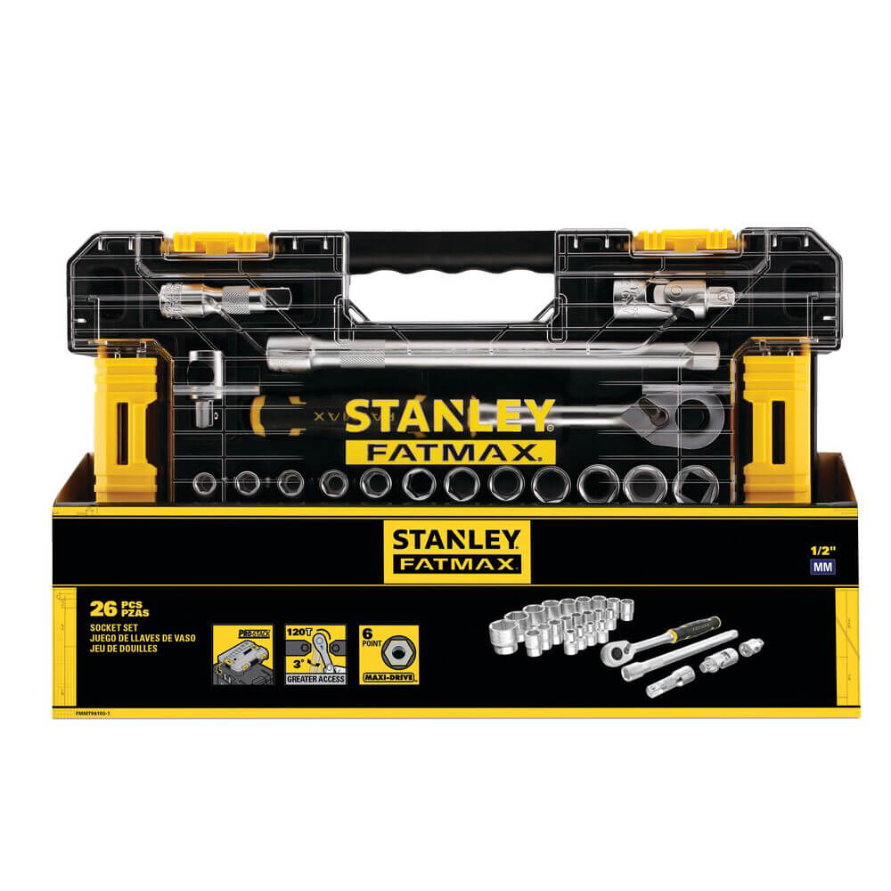 Набір торцевих головок 1/2 FATMAX® Maxi Drive, шестигранних, 26 предметів STANLEY FMMT98103-1