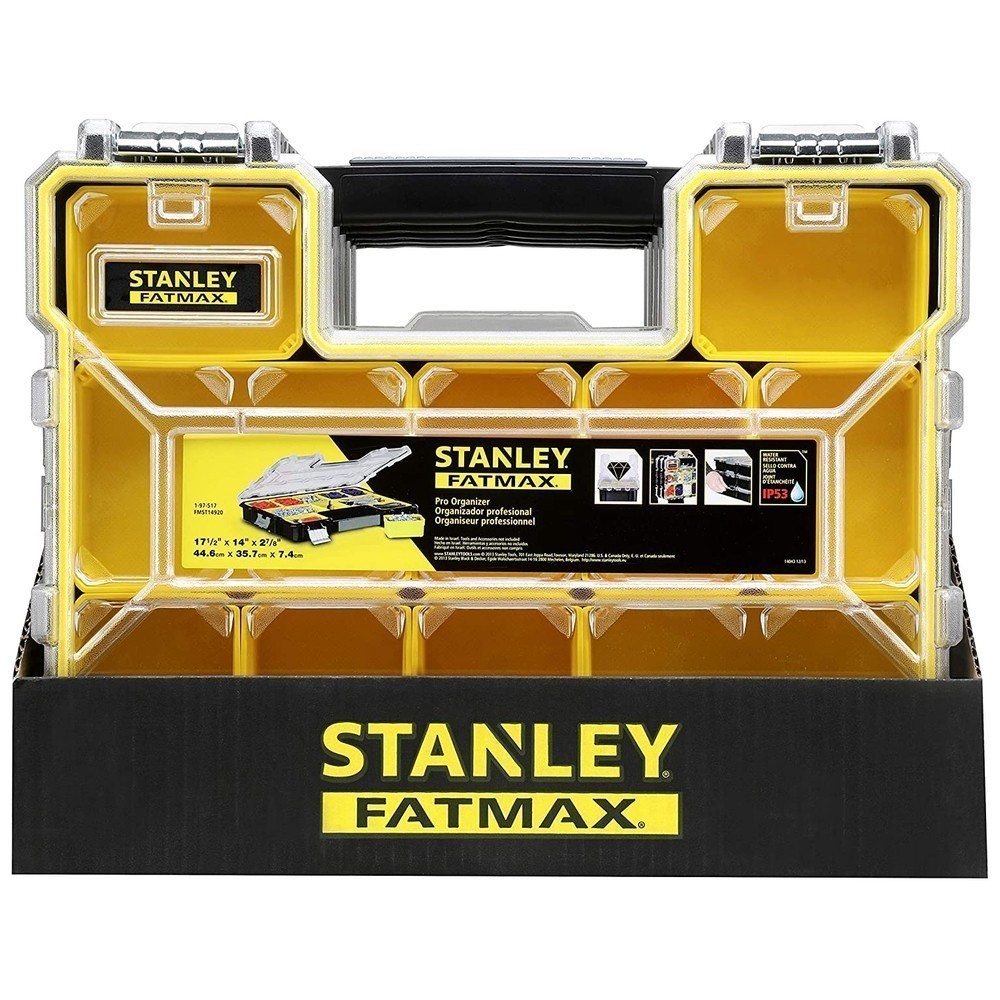 Органайзер професійний FATMAX SHALLOW PRO METAL LATCH, вологозахисний, розмірами 446x74x357 мм STANLEY 1-97-517
