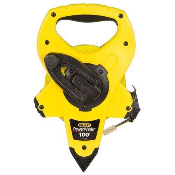 Рулетка вимірювальна PowerWinder Fiberglass довжиною 100 м, шириною 12.7 мм, стрічка зі скловолокном STANLEY 2-34-777
