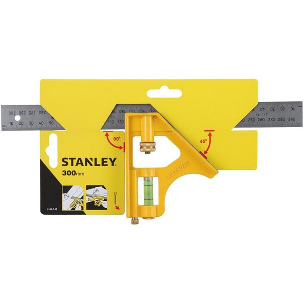 Косинець комбінований довжина лінійки 300 мм STANLEY 2-46-143